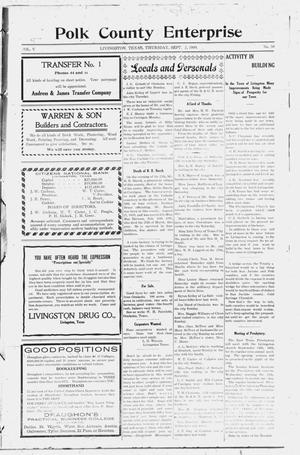 Polk County Enterprise (Livingston, Tex.), Vol. 5, No. 50, Ed. 1 Thursday, September 2, 1909