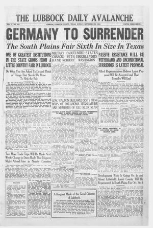 Primary view of object titled 'The Lubbock Daily Avalanche (Lubbock, Texas), Vol. 1, No. 281, Ed. 1 Sunday, September 23, 1923'.