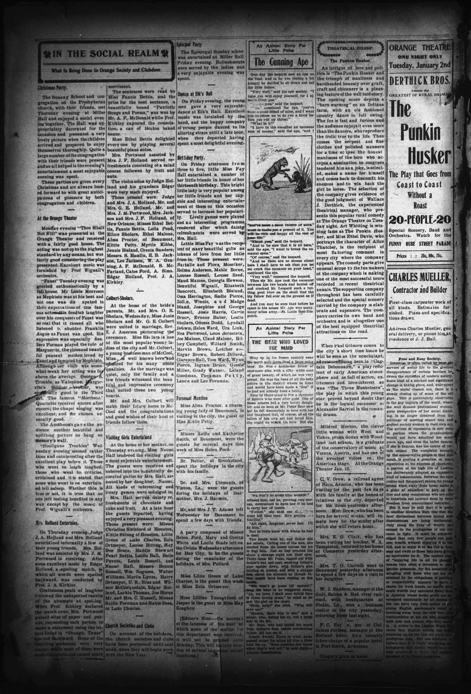 The Orange Daily Tribune. (Orange, Tex.), Vol. 5, No. 343, Ed. 1 Saturday, December 30, 1905
                                                
                                                    [Sequence #]: 4 of 4
                                                