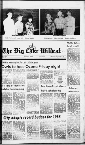 The Big Lake Wildcat (Big Lake, Tex.), Vol. 59, No. 39, Ed. 1 Thursday, September 20, 1984