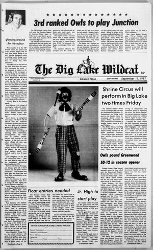 The Big Lake Wildcat (Big Lake, Tex.), Vol. 62, No. 38, Ed. 1 Thursday, September 17, 1987