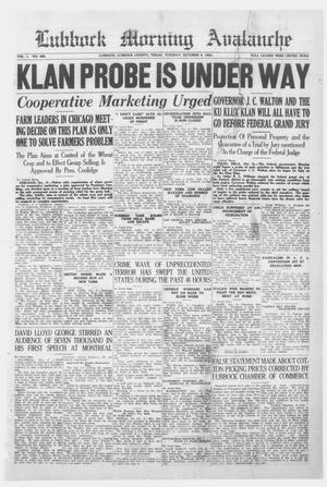 Lubbock Morning Avalanche (Lubbock, Texas), Vol. 1, No. 295, Ed. 1 Tuesday, October 9, 1923