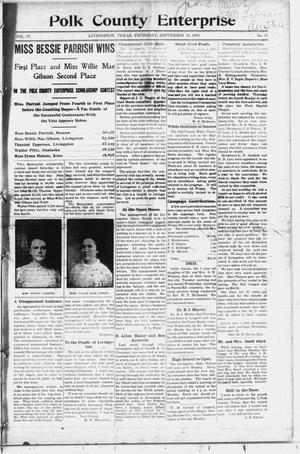 Polk County Enterprise (Livingston, Tex.), Vol. 4, No. 51, Ed. 1 Thursday, September 10, 1908
