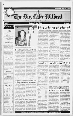 The Big Lake Wildcat (Big Lake, Tex.), Vol. SIXTY SEVENTH YEAR, No. 31, Ed. 1 Thursday, July 30, 1992