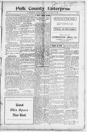 Polk County Enterprise (Livingston, Tex.), Vol. 5, No. 4, Ed. 1 Thursday, October 15, 1908
