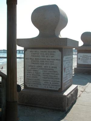 Seawall marker, Galveston