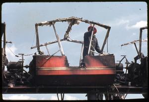 Primary view of object titled 'Monorail Car Fire at HemisFair '68'.