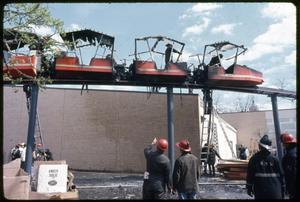 Primary view of object titled 'Monorail Car Fire at HemisFair '68'.