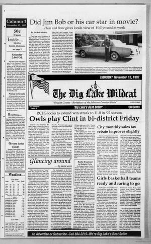 The Big Lake Wildcat (Big Lake, Tex.), Vol. SIXTY SEVENTH YEAR, No. 46, Ed. 1 Thursday, November 12, 1992