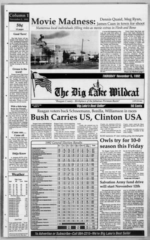 The Big Lake Wildcat (Big Lake, Tex.), Vol. SIXTY SEVENTH YEAR, No. 45, Ed. 1 Thursday, November 5, 1992
