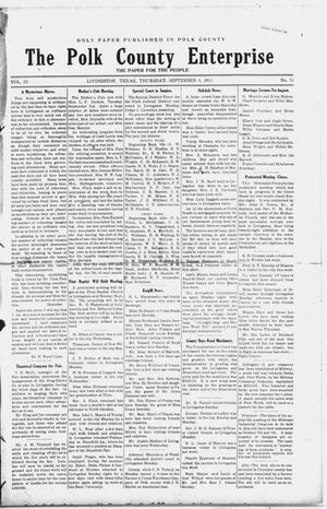 The Polk County Enterprise (Livingston, Tex.), Vol. 9, No. 51, Ed. 1 Thursday, September 4, 1913