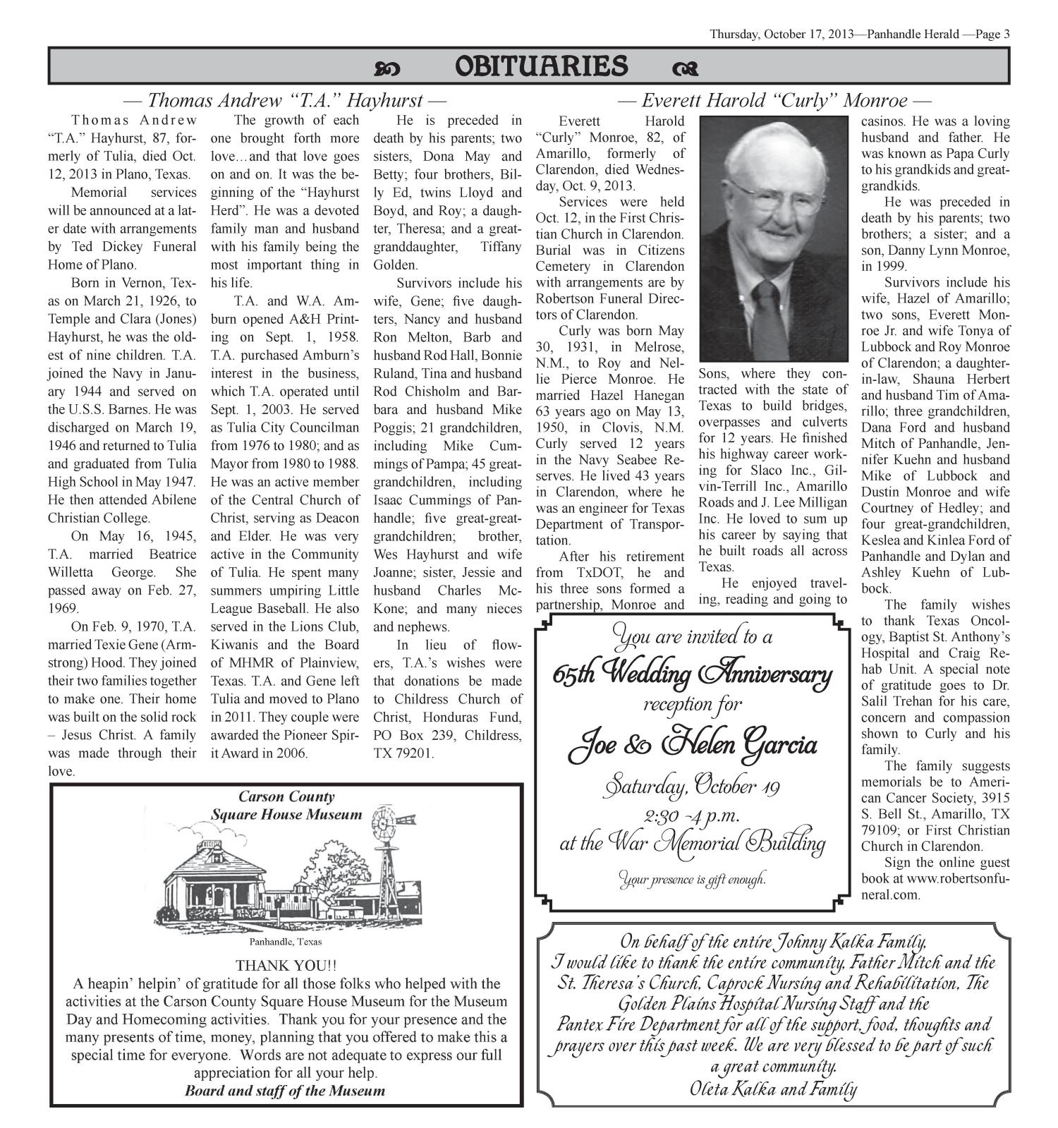 Panhandle Herald (Panhandle, Tex.), Vol. 126, No. 14, Ed. 1 Thursday, October 17, 2013
                                                
                                                    [Sequence #]: 3 of 20
                                                