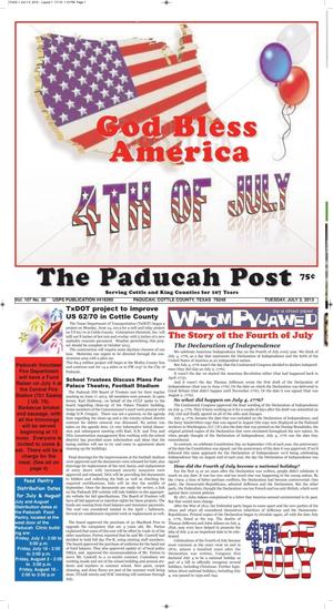Primary view of object titled 'The Paducah Post (Paducah, Tex.), Vol. 107, No. 20, Ed. 1 Tuesday, July 2, 2013'.