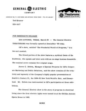 General Electric Company's Theaterama press release