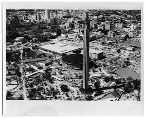 Aerial view of HemisFair '68 construction site
