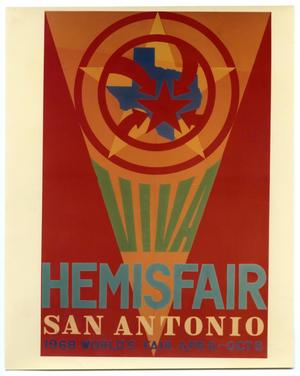 Viva HemisFair, San Antonio 1968 World's Fair color poster