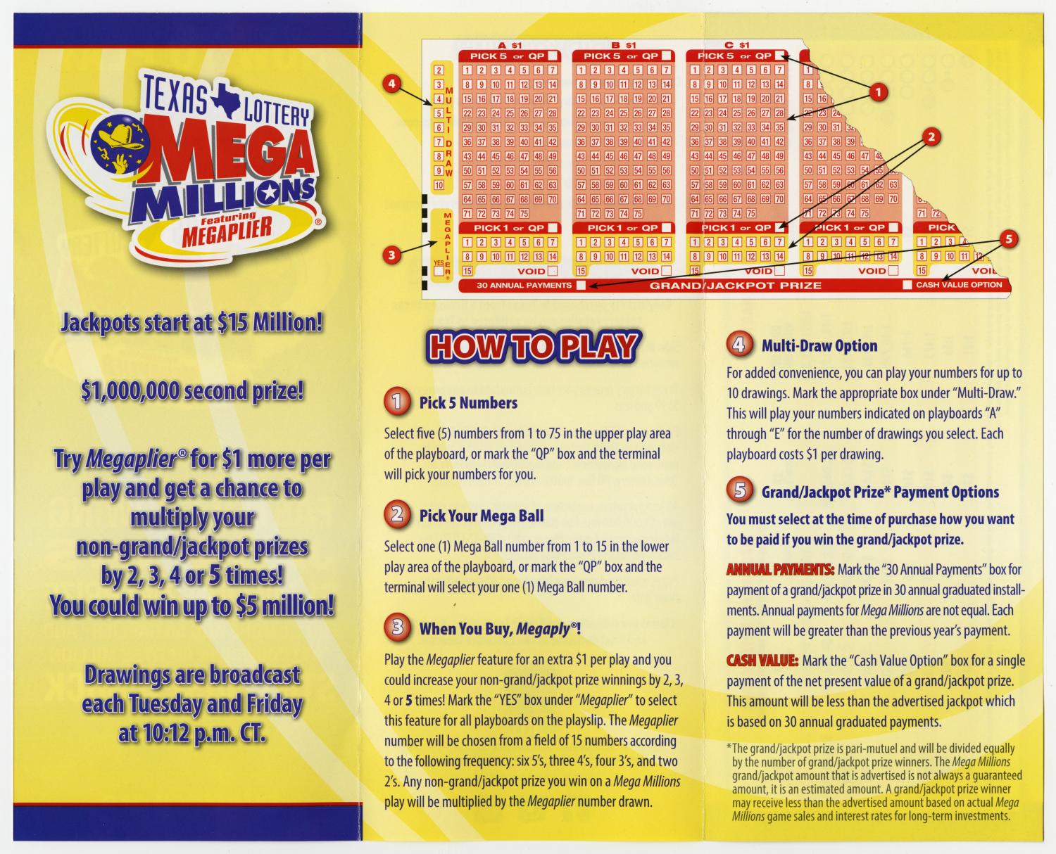 How to Play Texas Mega Millions featuring Megaplier Page 2 of 3