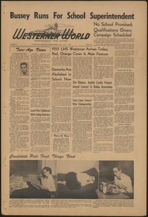 Primary view of object titled 'The Westerner World (Lubbock, Tex.), Vol. 21, No. 24, Ed. 1 Friday, April 1, 1955'.