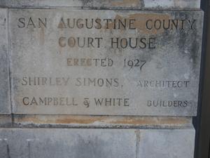 San Augustine County Courthouse, the cornerstone