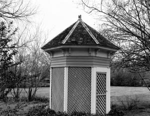 Primary view of object titled '[Matthew Cartwright House, (oblique of gazebo)]'.