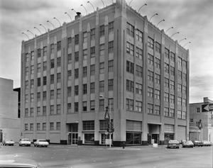 [West Texas Utilities Office Building, (Facade and side elevation)]