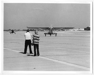 [Lindbergh Flight Reenactment : Two People Near Aircraft]