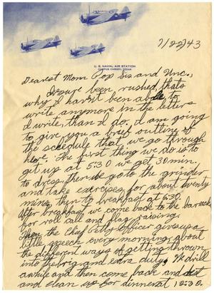 [Letter by James Sutherlin to his family - 07/22/1943]