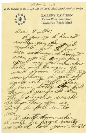 [Letter by James Sutherlin to his parents - 10/12/1944]
