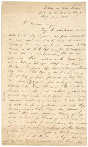 [Letter from unknown person to Mexia, May 27, 1836]