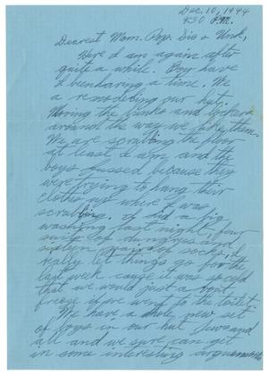 Primary view of object titled '[Letter by James Sutherlin to his parents - 12/10/1944]'.