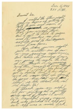 [Letter by James Sutherlin to his sister - 12/11/1944]