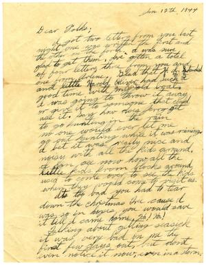 [Letter by James Sutherlin to his parents - 01/12/1944]