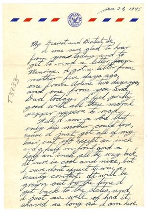 [Letter by James Sutherlin to Waneta Sutherlin Bowman - 01/29/1945]
