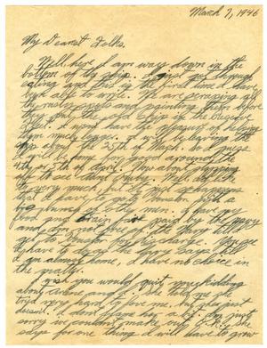 [Letter by James E. Sutherlin to his parents - 03/07/1946]