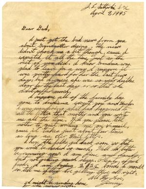 [Letter by James Sutherlin to Edgar B. Sutherlin - 04/09/1945]