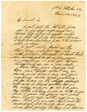 [Letter by James Sutherlin to Waneta Sutherlin Bowman - 03/24/1945]