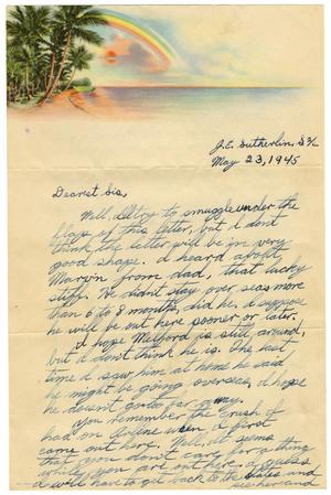 [Letter by James Sutherlin to Waneta Sutherlin Bowman - 05/23/1945]