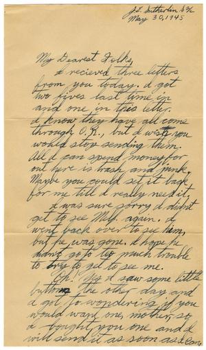 [Letter by James Sutherlin to his parents - 05/30/1945]