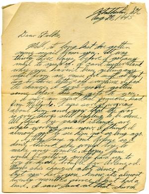 [Letter by James E. Sutherlin to his parents - 08/20/1945]