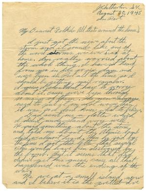 [Letter by James E. Sutherlin to his parents - 08/30/1945]