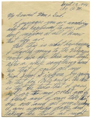 [Letter by James E. Sutherlin to his parents - 09/12/1946]