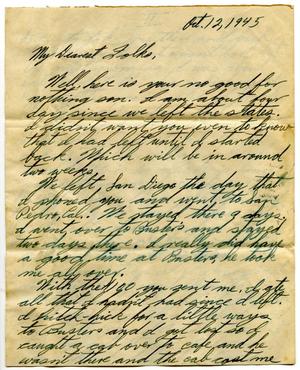 [Letter by James E. Sutherlin to his parents - 10/12/1945]