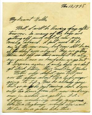 [Letter by James E. Sutherlin to his parents - 11/12/1945]