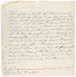 Copy of an unsigned letter discussing means to remove Zavala from Mexico State. Iguala. Jan. 8, 1833