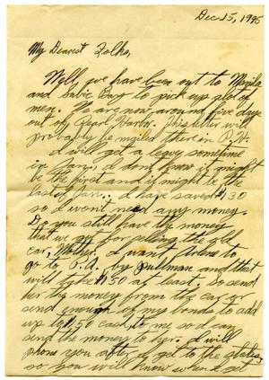 [Letter by James E. Sutherlin to his parents - 12/15/1945]