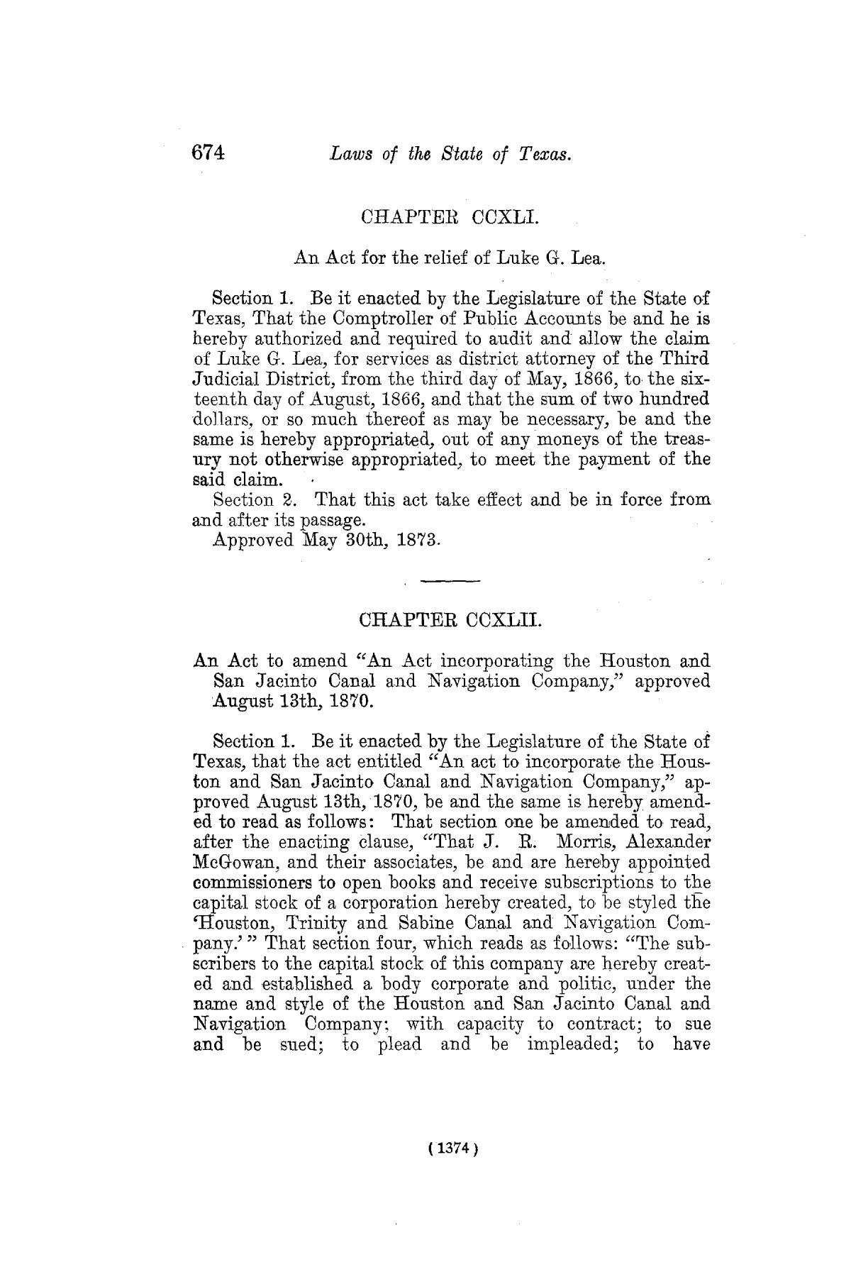 The Laws of Texas, 1822-1897 Volume 7
                                                
                                                    1374
                                                