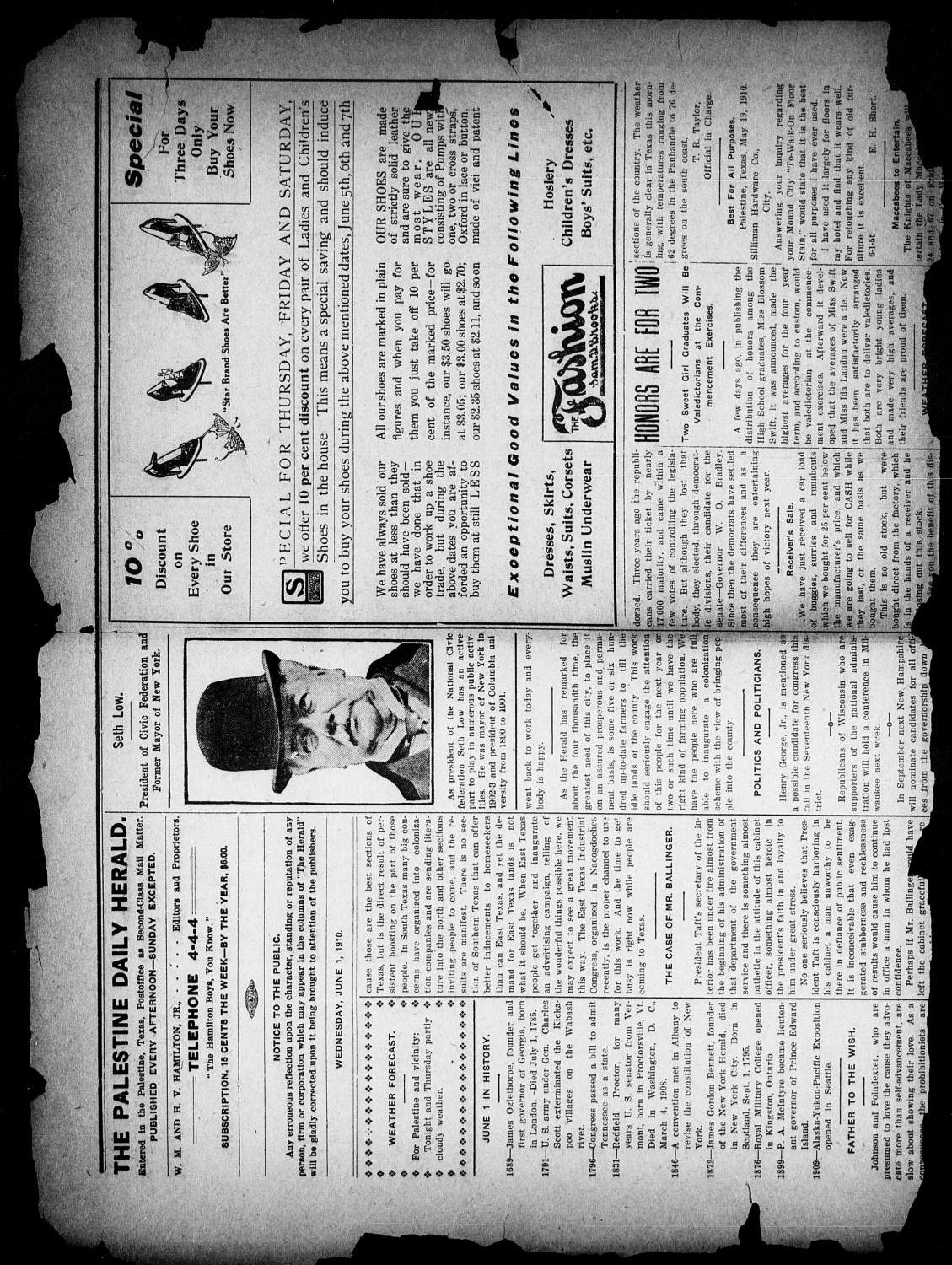 Palestine Daily Herald (Palestine, Tex), Vol. 8, No. 256, Ed. 1, Wednesday, June 1, 1910
                                                
                                                    [Sequence #]: 4 of 8
                                                