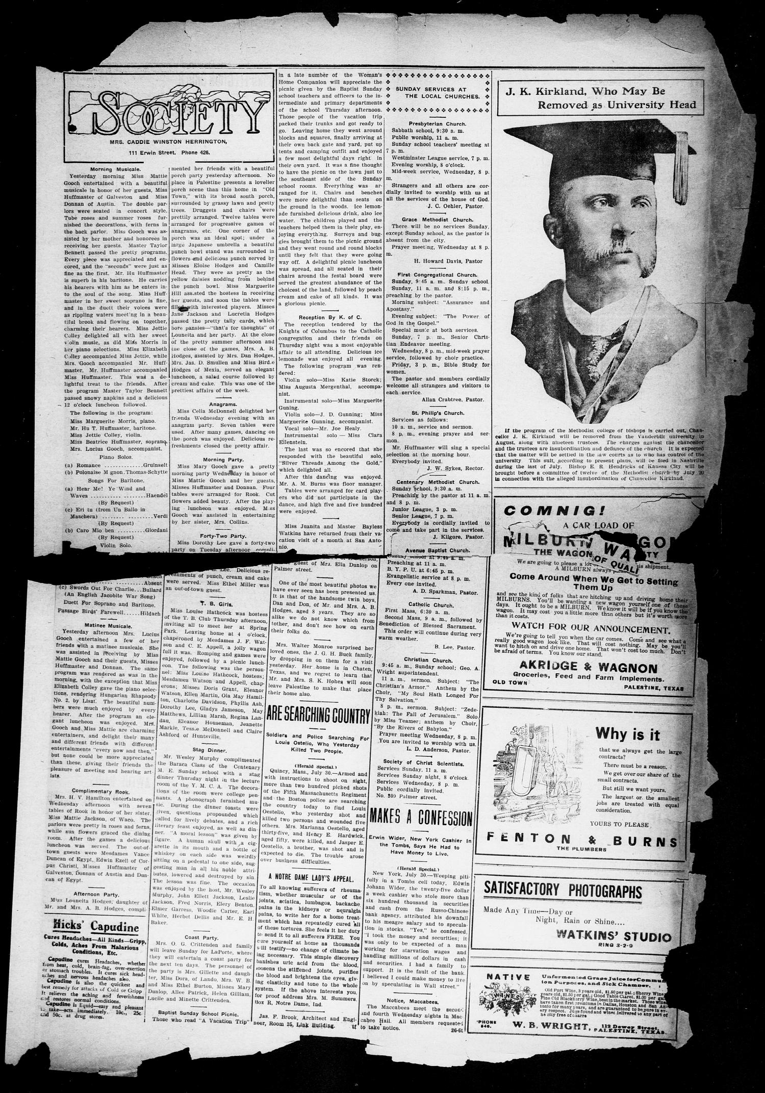 Palestine Daily Herald (Palestine, Tex), Vol. 8, No. 306, Ed. 1, Saturday, July 30, 1910
                                                
                                                    [Sequence #]: 3 of 6
                                                