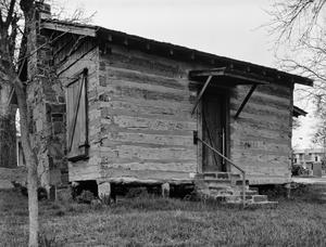 Primary view of object titled '[Hord Log Cabin, (Southwest oblique (front))]'.