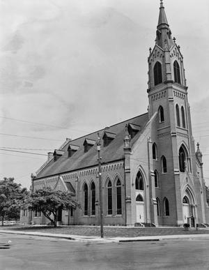 Primary view of object titled '[Saint Michael's Catholic Church, (Northwest oblique)]'.